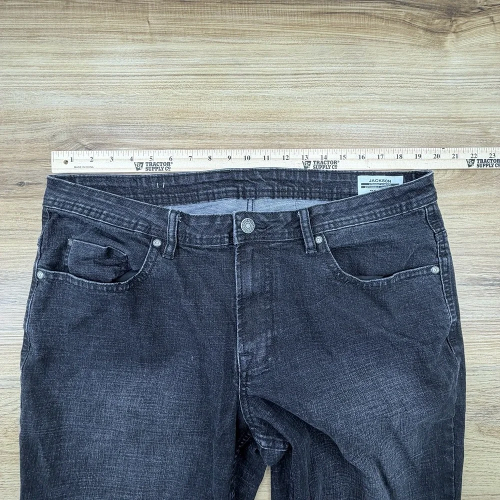 Buffalo David Bitton Mens‎ Jeans Size 38x29 Black Denim Jackson Straight Stretch